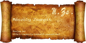 Mészöly Zsanett névjegykártya